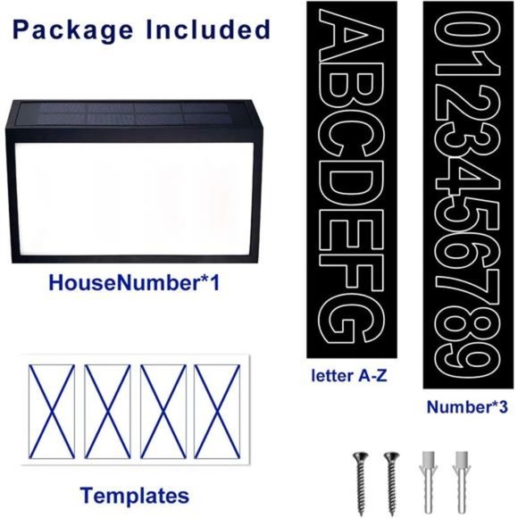 Solar House Numbers Light, Lighted House Numbers Sign Plaque Address Numbers - Picture 6 of 6